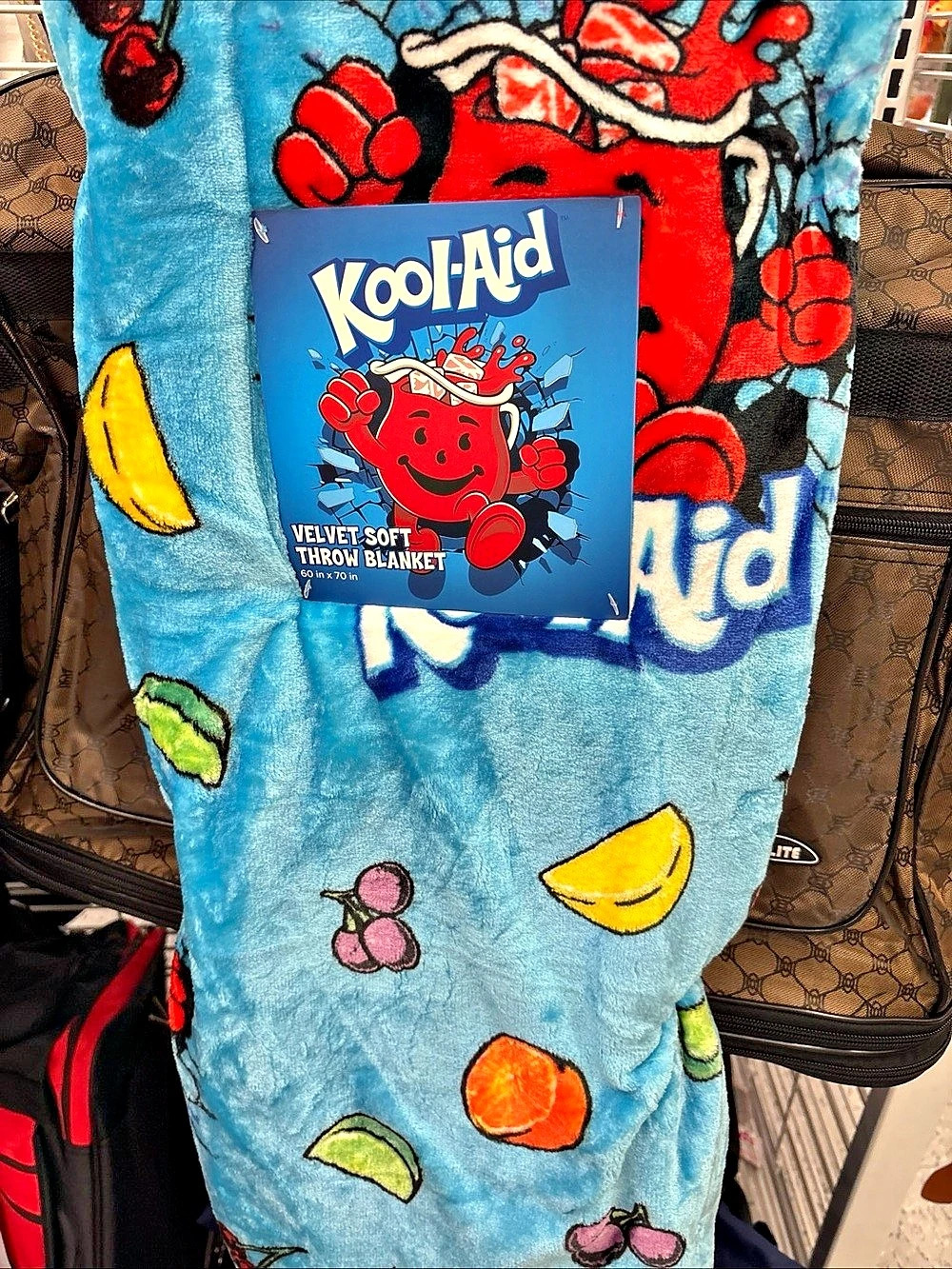 Kool-Aid Velvet Soft Throw Blanket Blue & Red
